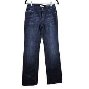 White House Black Market Womens Blanc 2R Universal Fit Bootcut Blue Jeans Classy